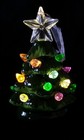 Ceramic Christmas Winter Tree Ornament-Light Up-Green-Multicolored Lights-NEW — photo 2