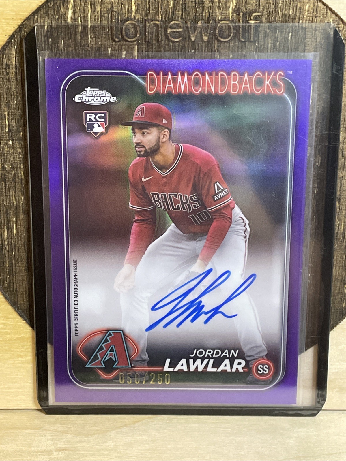 2024 Topps Chrome - Jordan Lawlar RC Auto Purple Refractor /250 #RA-JLA