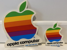 Vtg 1985 Apple Computer Rainbow Logo/Decal Computer Lot Of 2 Stickers - NEW