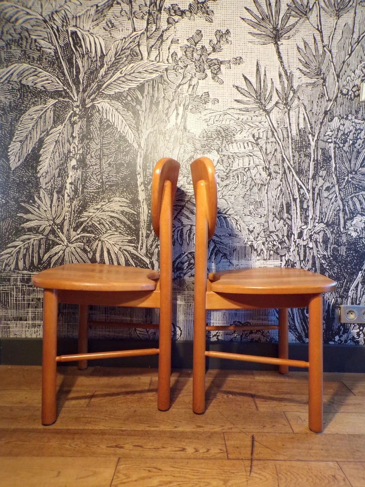 PAIRE CHAISE RAINER DAUMILLER-PIN-DESIGN 1960-70-scandinave-2 - Photo 4/4
