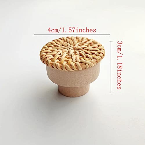 Boho Rattan Dresser Knobs for Girls Kitchen Cabinet knobs and Natural Colours - Picture 3 of 7