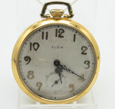 Vintage Elgin 12S Pocket Watch Grade 260 15J Open Face Fancy Hands 1904