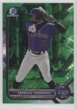 2022 Bowman Chrome Draft Sapphire Edition Green 8/50 Yanquiel Fernandez 0o48
