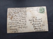 GENEALOGY FAMILY HISTORY POSTCARD PEACOCK OF GRANVILLE ST, BURNLEY IN 1908