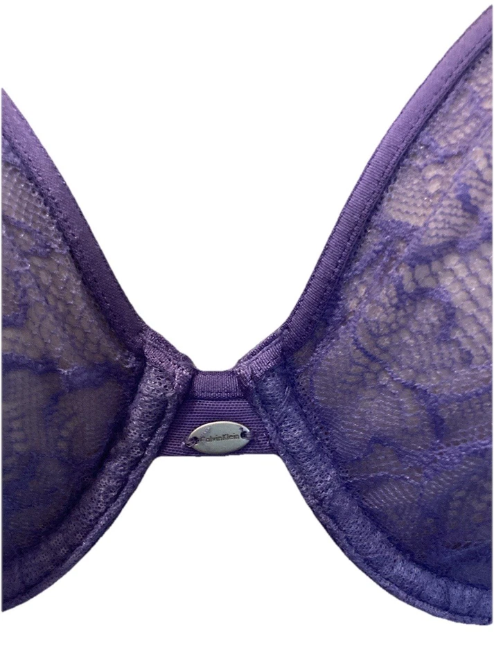 Sujetador con aros de encaje púrpura transparente Calvin Klein 34B 25-248-1 Foto 2 de 4