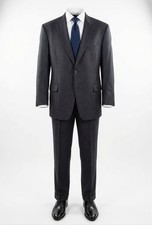 Jack Victor Vogue Ct Mens Wool 2 Pc Suit Coat 48R Pants 43X28 Gray Blue Stripe