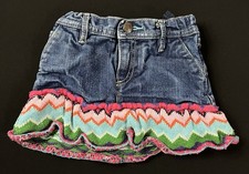 Vintage Gap Denim Jeans Skirt Adjustable Waist Toddler Knitted Hem 3 Years