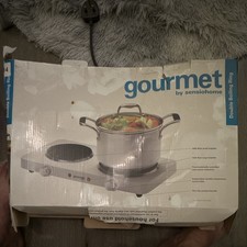 Gourmet by Sensiohome Double Boiling Ring Hot Plate 2 Hob 1500W White 240V