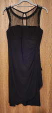 Black Evening Dress Scarlett Nite Size 10 Ruched Beaded
