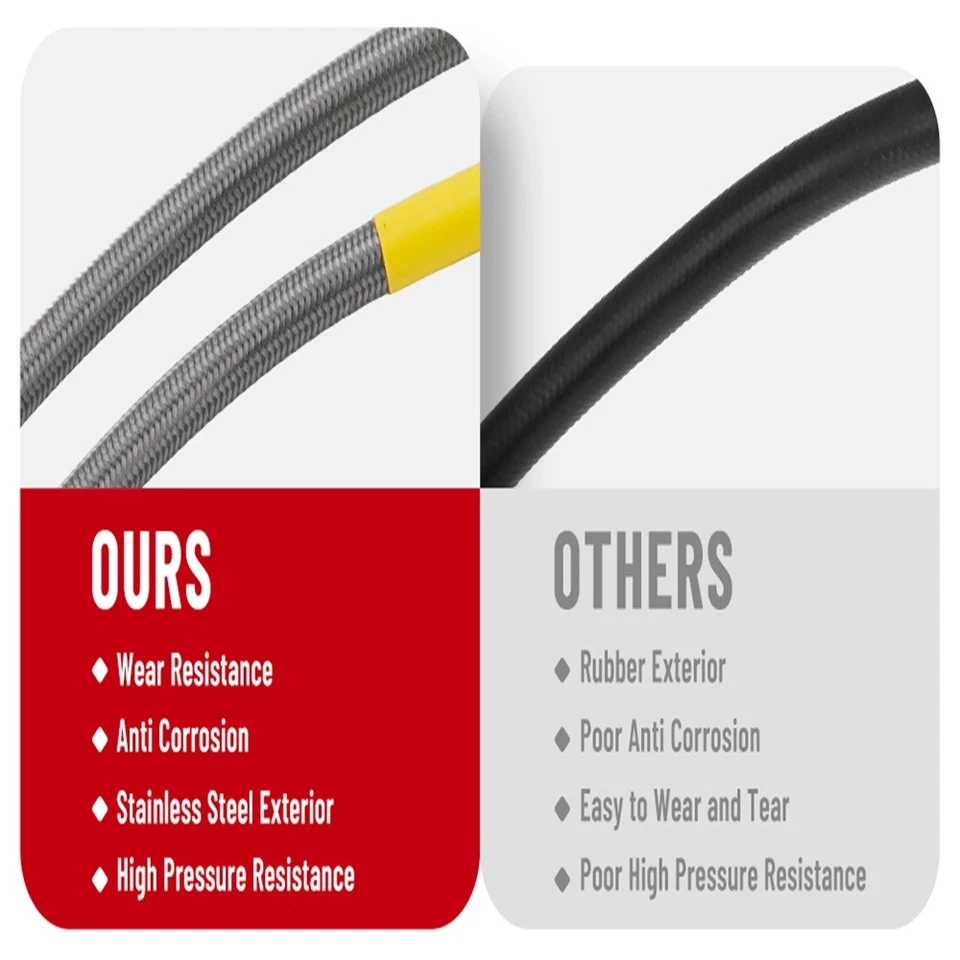 2PCS Front Steel Extended Brake Lines 89370 For GMC Sierra 1500 Yukon XL 1500 - Image 4 of 4