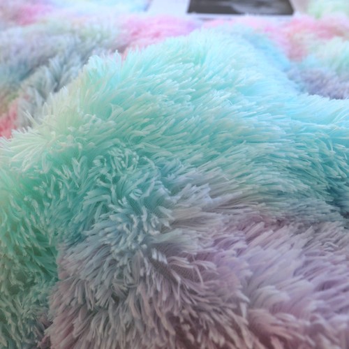 Plush Shaggy Duvet Cover Set, 3 Pieces Colorful Comforter Cover Ultra Soft Wa... - Picture 7 of 8