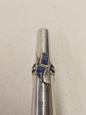 Vintage Southwestern Sterling Silver Lapis Lazuli Inlay Ring Size 7.25