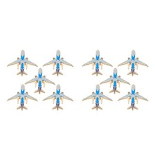 10 pcs Plane Lapel Pin: Alloy Airplane Brooch Pin for Flight Attendant Dress
