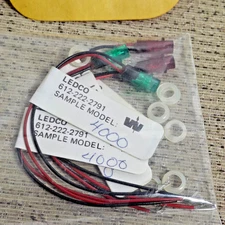 Ledco Lot of (4) Red (2) And Green (2) Panel Mount LED 4000 Samples / Vintage