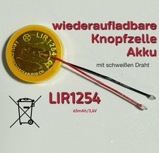 LIR 1254 mit Linie Lithiumbatterie für Bluetooth Headset Maus Schweißdraht 3,6 V