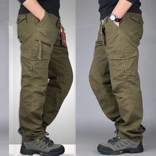 Herren Cargo Hose Outdoor Wandern Arbeitshose Freizeit Hose Workwear Dehnbund