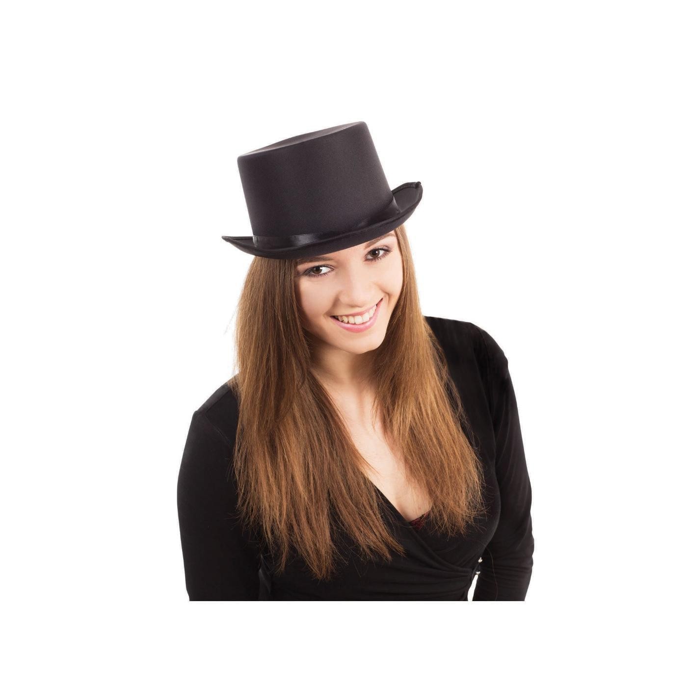 Rubies - Satin Look Top Hat (Black) - Adult