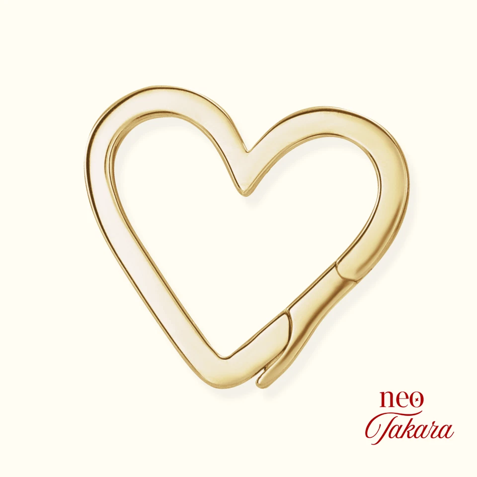 Conector de corazón de oro amarillo macizo de 10 quilates con múltiples dijes colgante soporte fianza Foto 3 de 3