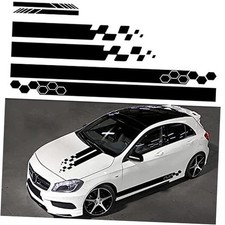 RoJuicy 5 Pieces Vinyl Car Side Stickers Decorative Auto Body Racing Sports