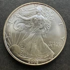 2002 USA American Eagle Bullion $1 Liberty Dollar 1oz Troy 999 Fine Silver Coin