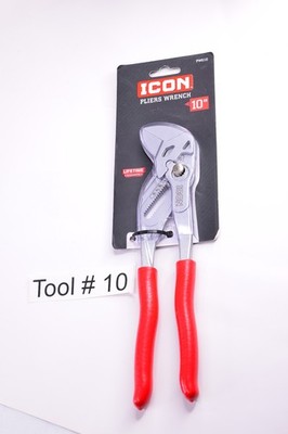 NEW ICON 10'' Pliers Wrench Position Adjustments Comfort Grip PWG10 58200