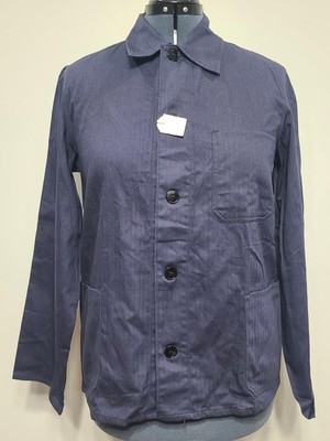 Vintage German Blue Drillich Workwear Jacket Work 1940s 1950s WW2