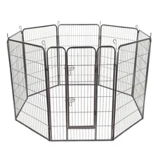 48" 8 Panel Pet Puppy Dog Playpen Door Exercise Kennel Fence Metal