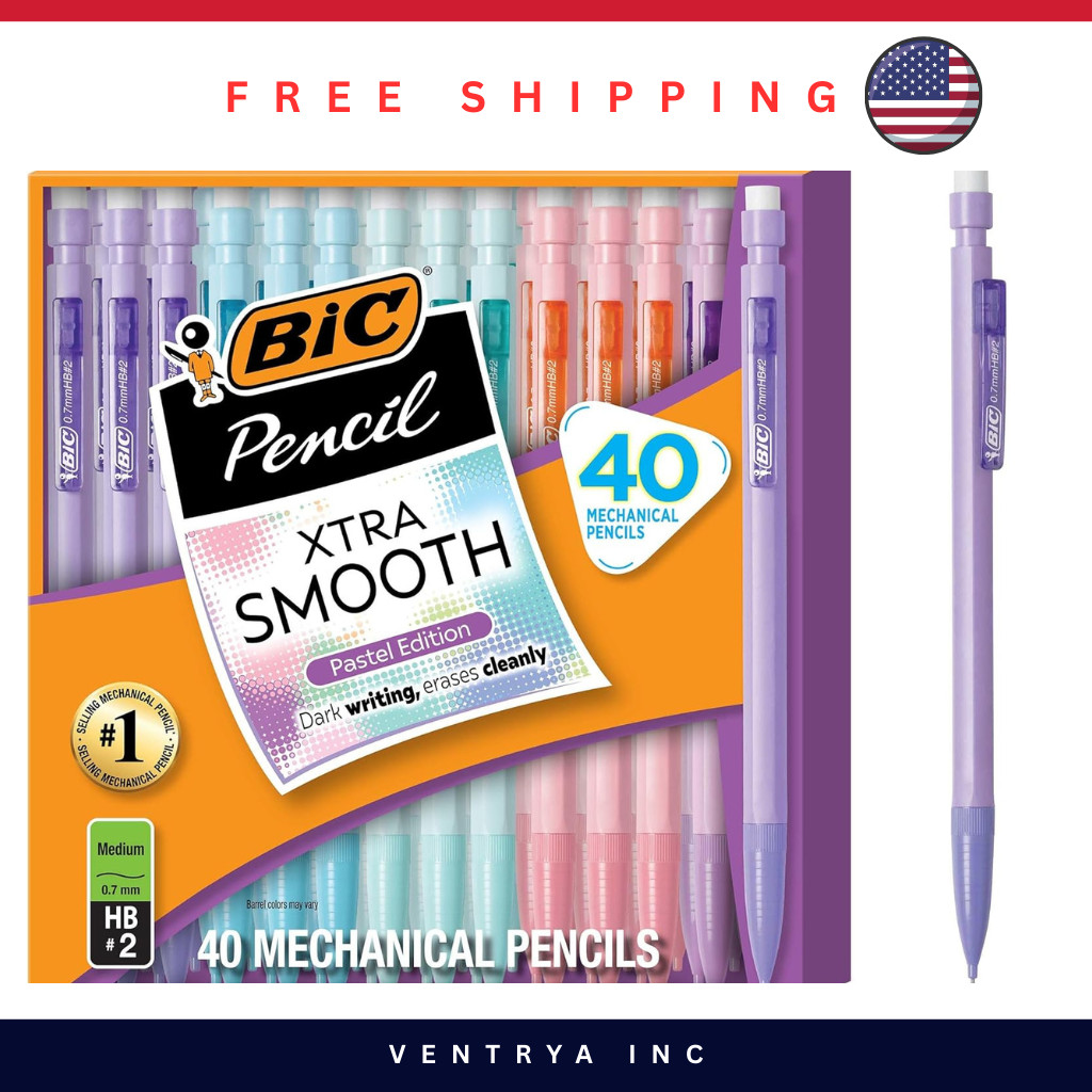 S 0.7mm Medium Point Refillable W/ Erasers 40 C