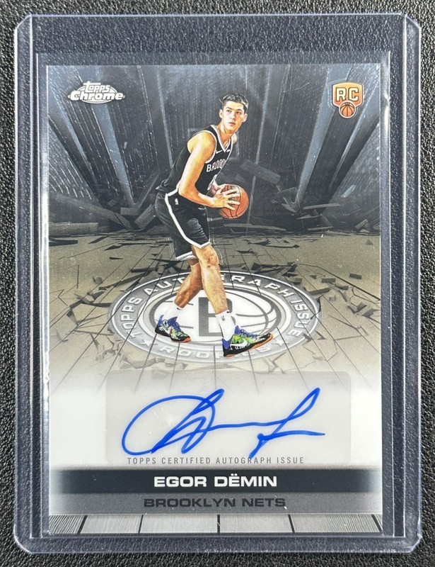 EGOR DEMIN 2025-26 TOPPS CHROME #TAIR-ED CERTIFIED AUTO ISSUE ROOKIE RC NETS