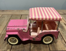 VINTAGE Tonka Pink Beach Surrey Jeep, Truck, Pressed Steel Toy Vehicle