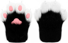 Furry Faux Fur Fox Cat Paws Gloves Animal Fursuit Mittens Cosplay Costume