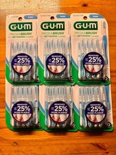  6 Pack GUM 3614FC Proxabrush Go-betweens Interdental Brushes - Wide, 10 each