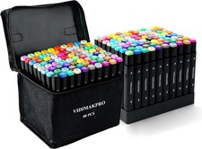 Alcohol Markers 80 Colors with Base Dual Tip Art Drawing Markers for Kids Studen