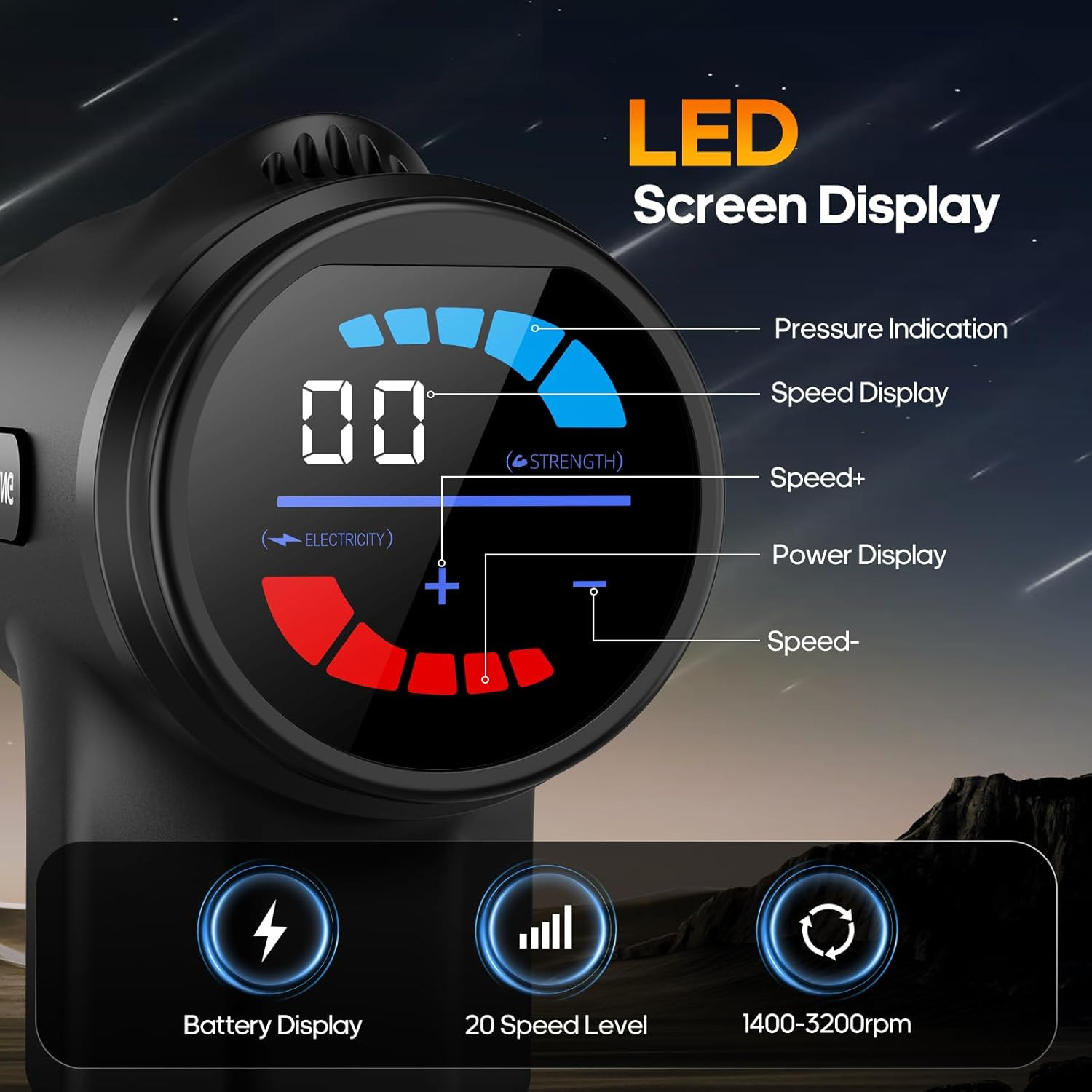 Massage Gun + Heat Deep Tissue Percussion Back Neck Pain Relief Gift Men Women