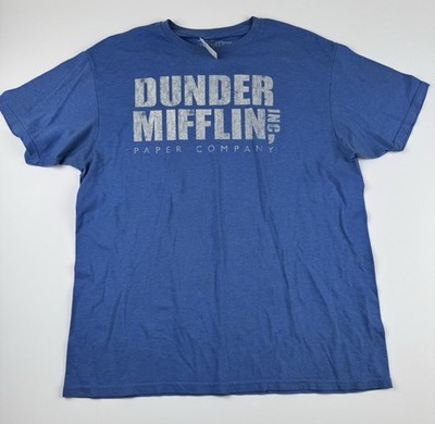 The Office Dunder Mifflin T Shirt Mens XL Blue Graphic TV Show Sitcom Casual Tee