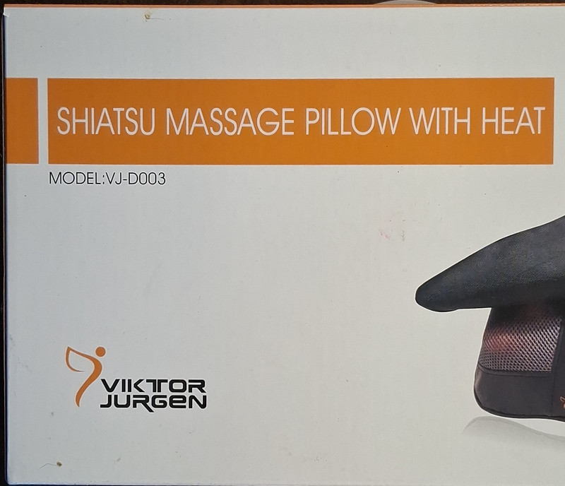Viktor Jurgen Shiatsu Massage Pillow Black Heated Deep-Kneading 4 Heads VJ-D003
