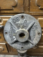 Antique 10 5/8" Cast Iron Steampunk  Industrial Table or Lamp Base old lineshaft