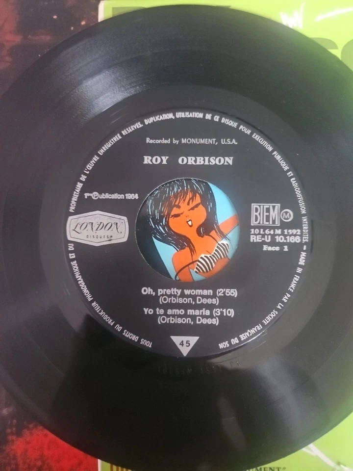 ROY ORBISON PRETTY WOMAN RARE DISQUE 45T EP BIEM FRENCH EXC/EXC ETAT - Photo 3/4