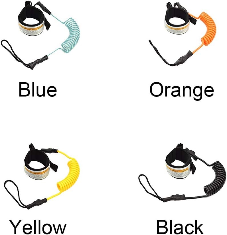 Surfboard Leash, Straight Surf Board Leg Rope, Coiled Sup Leash Yellow 