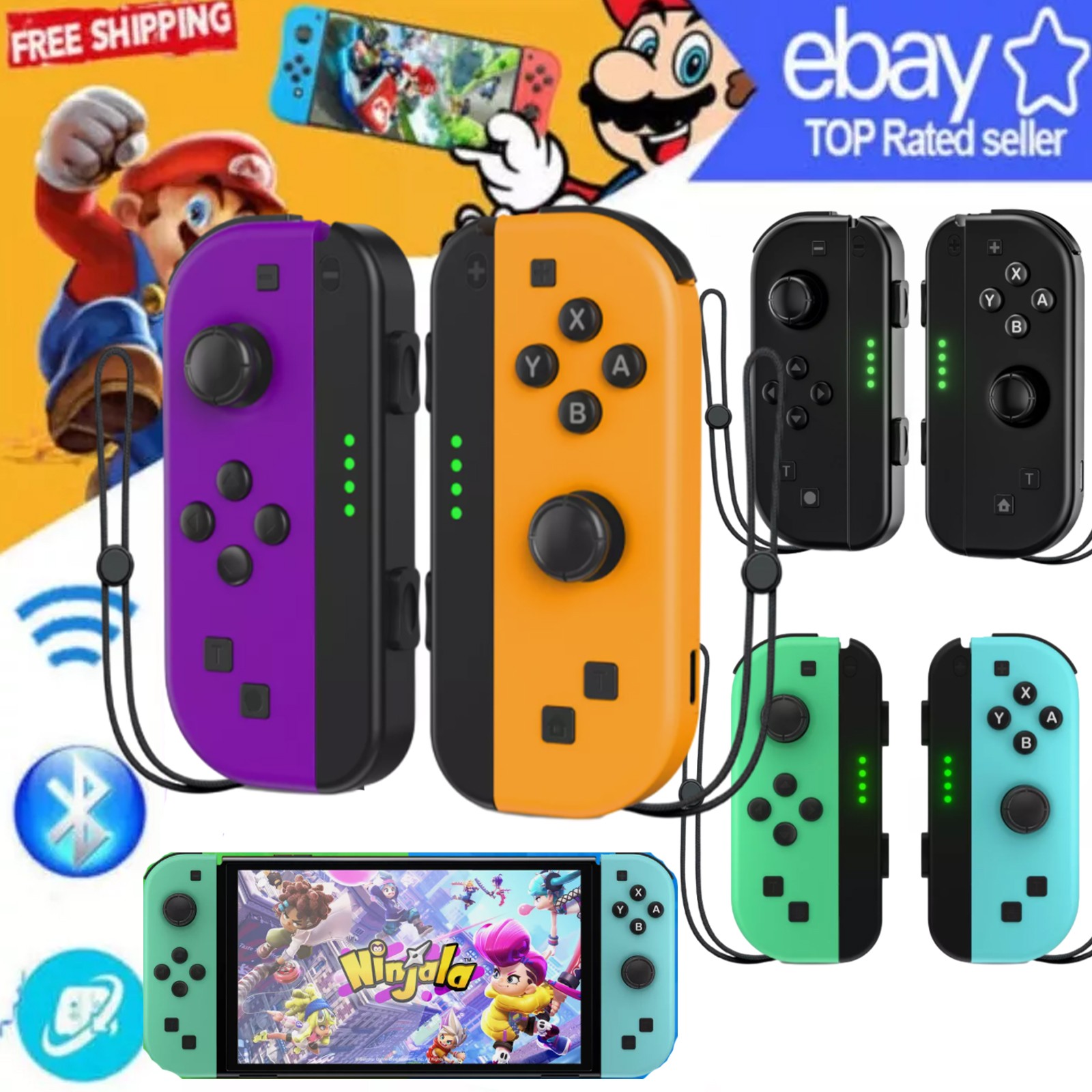 For Nintendo Switch Joy-Con Controller Left Right Wireless PAIR Gamepad Joypad