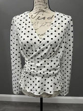 Charlotte Russe Women's Blouse Size M Multiple Colors Long Sleeve (white/black)