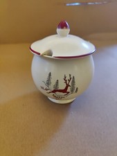 Crown Devon Stockholm Leaping Deer sugar bowl and lid
