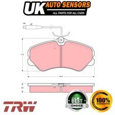 Fits Fiat Ducato 1982-1994 Peugeot J5 1981-1994 TRW Front Brake Pads Set