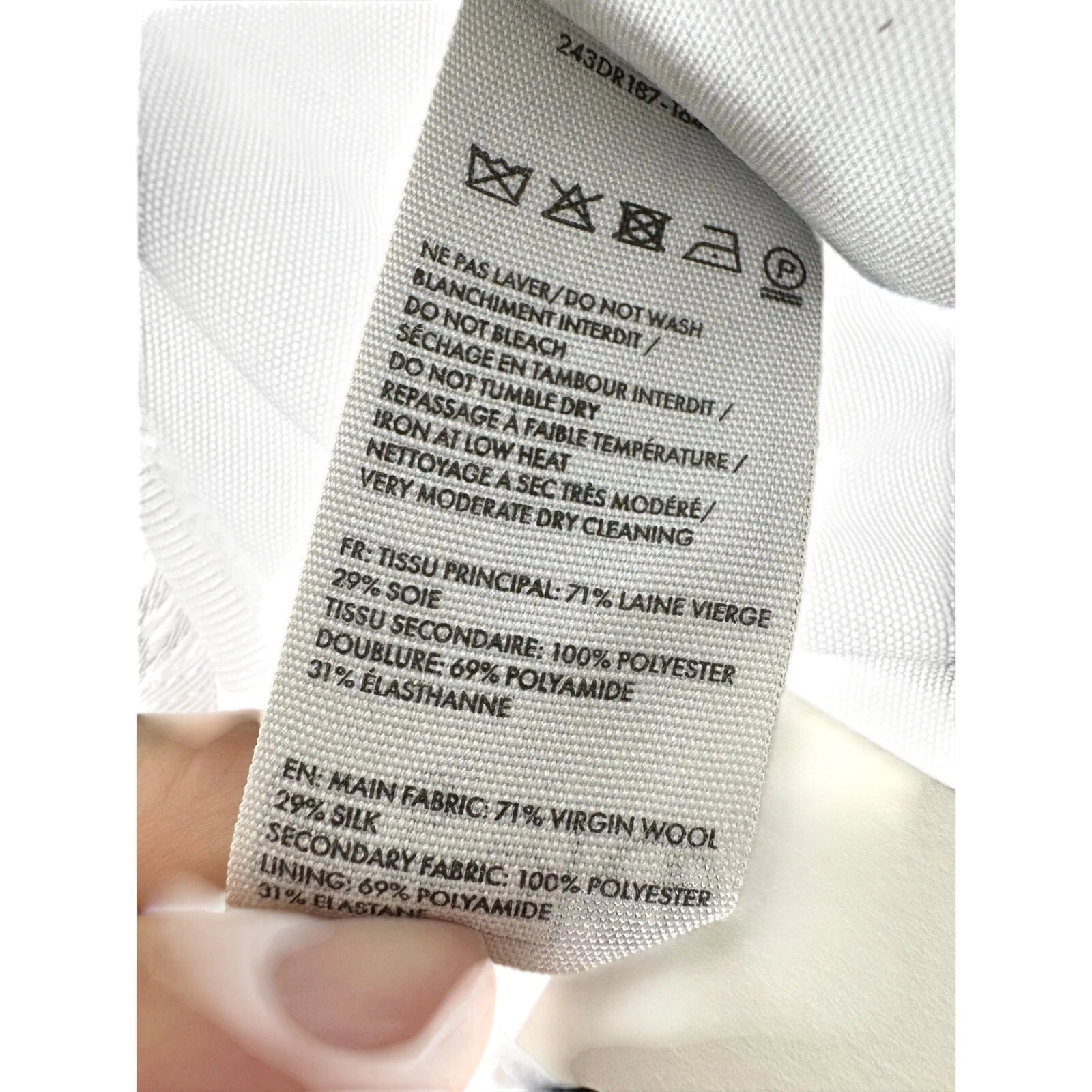 Abito Jacquemus La Robe Vela senza spalline balza lana seta dichiarazione elegante taglia M 38