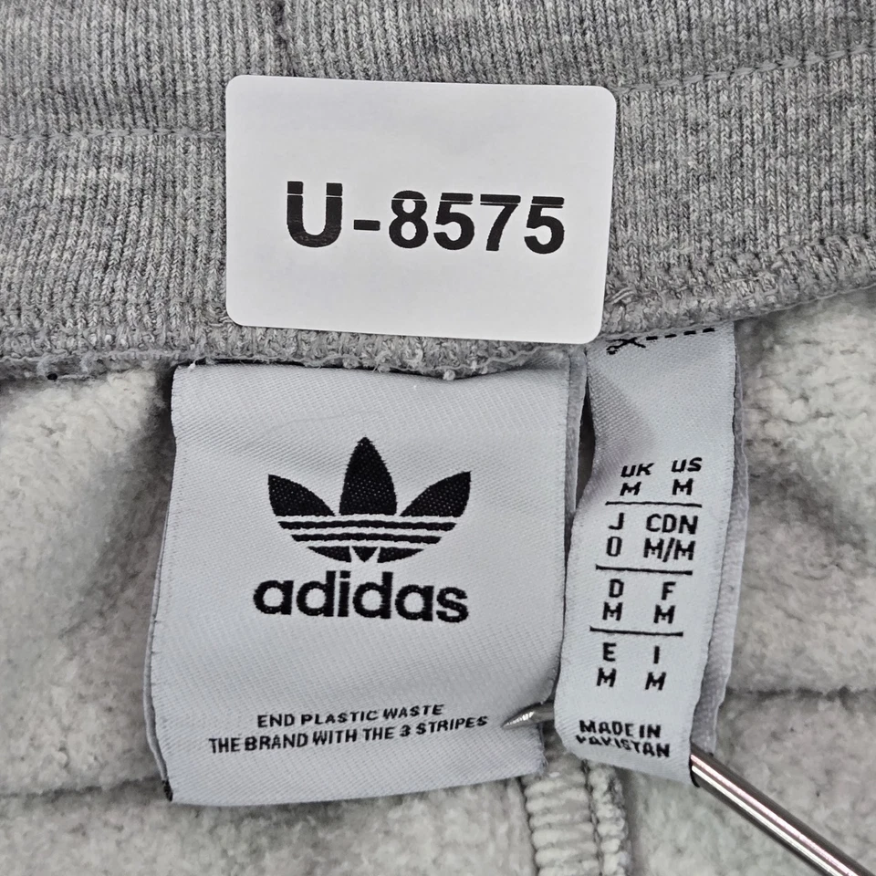 Adidas Hombres Ropa Activa Pantalones M Gris Joggers Trifolio Vellón Logo 28" Entrepierna Foto 2 de 4