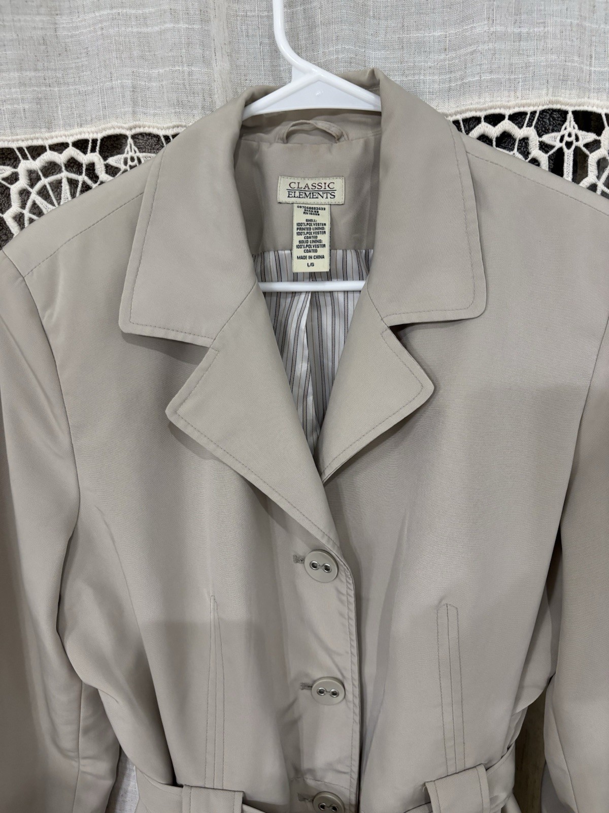 Classic Elements Women's Mid Length Button Belted… - image 3