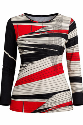 G271 T-SHIRT ELENA MIRO VISKOSE LANGARM GEMUSTERT