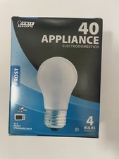 Lot of 4 Feit Electric 40W A15 Frost Standard Base 120V Appliance Bulbs 40A15