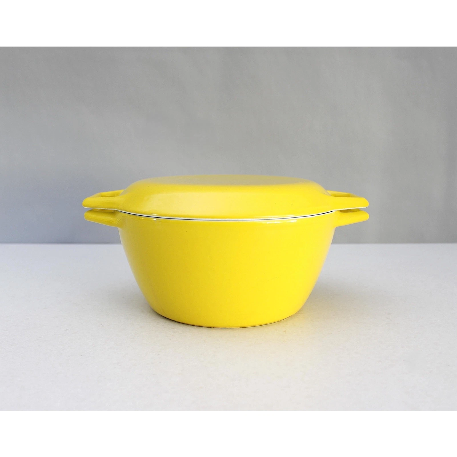 Copco Yellow Enamel Dutch Oven 2 Quart Michael Lax Mid Century Modern D2