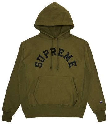 Size S Supreme Champion Hooded Sweatshirt (SS25) Olive | eBay